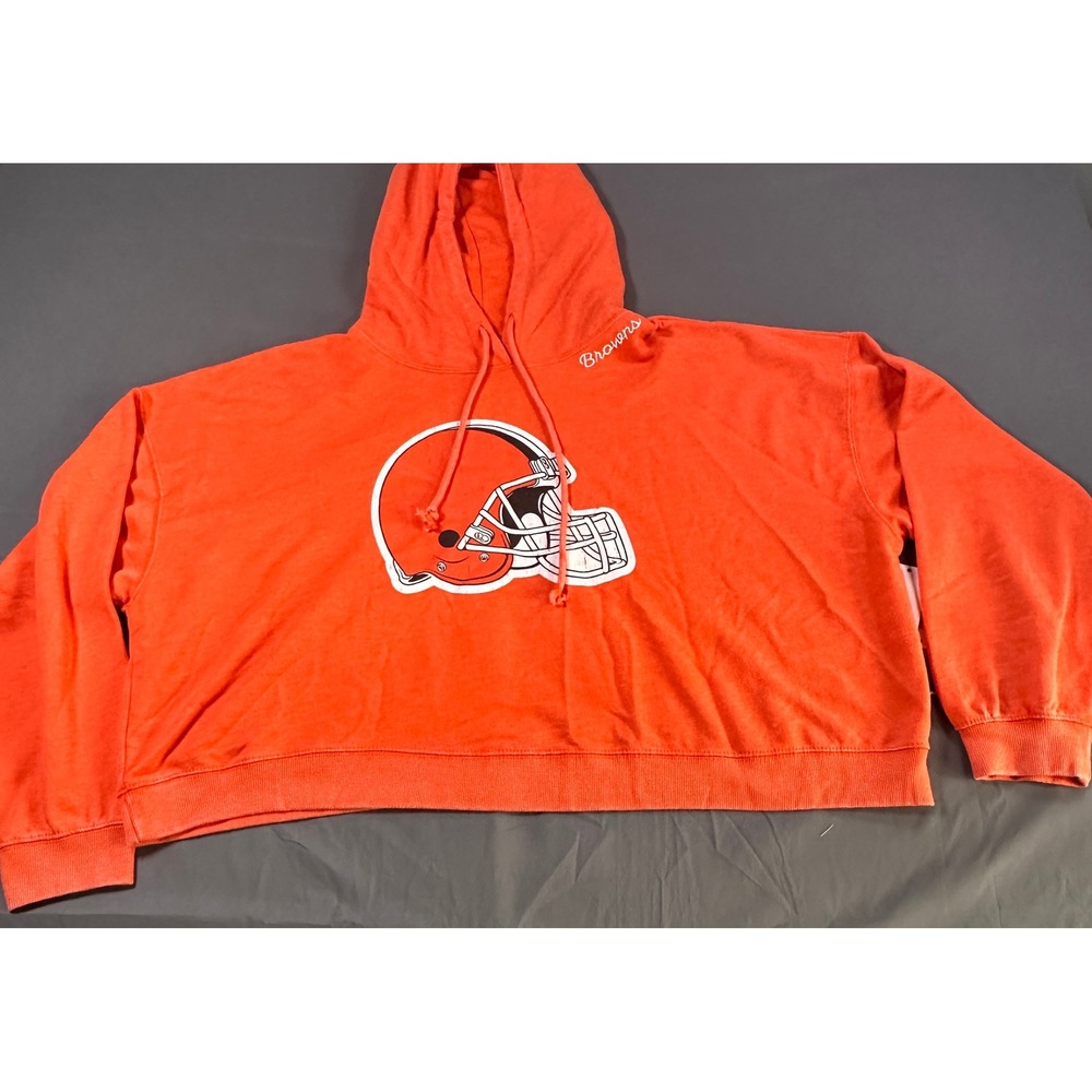 NFL Cleveland Browns Womens 2XL Orange Cropped Hoodie Sleepwear New With Tags